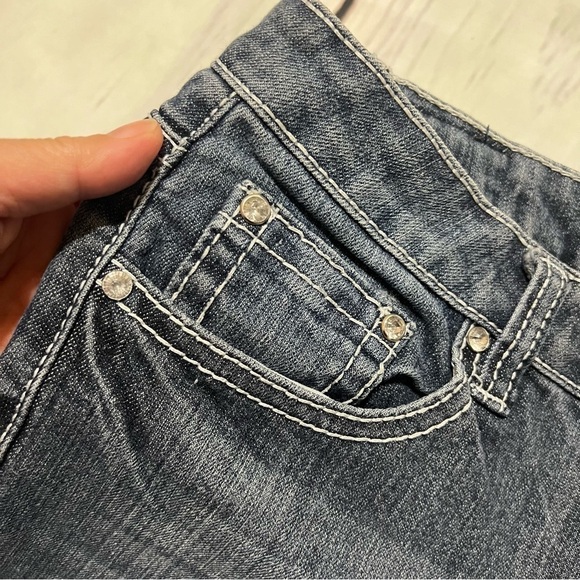 EARL JEANS embellished boot cut jeans fading distress size 6 Vintage Y2K EUC - Picture 6 of 15